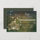 Carte RSVP Mason Jar Russe Forêt Enchantée (Devant / Derrière)