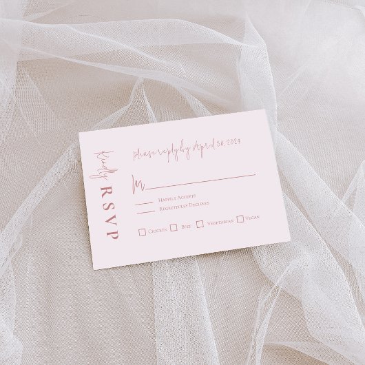 Carte RSVP Mauve moderne