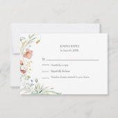Carte RSVP Meadow Wedding Fleur sauvage colorée (Devant)