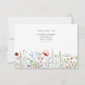 Carte RSVP Meadow Wedding Fleur sauvage colorée (Dos)