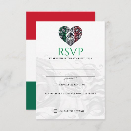 Carte RSVP Mexique Couple (Devant / Derrière)