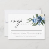 Carte RSVP MILENA Dusty Blue Floral Wedding (Devant)