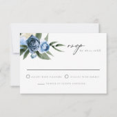 Carte RSVP MILENA Dusty Blue Floral Wedding (Devant)