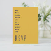 Carte RSVP mini Gold Blue pour le Nouvel An (Debout devant)