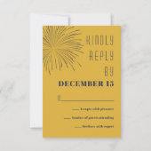 Carte RSVP mini Gold Blue pour le Nouvel An (Dos)