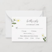 Carte RSVP Mini Mariage Floral Rustique Blancs (Devant)