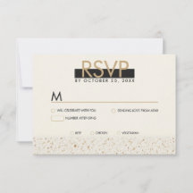 Carte RSVP minialiste Ivory Terrazzo Wedding