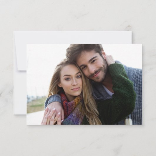 Carte RSVP minima moderne Mariage QR Code photo (Dos)