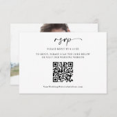 Carte RSVP minima moderne Mariage QR Code photo (Devant / Derrière)