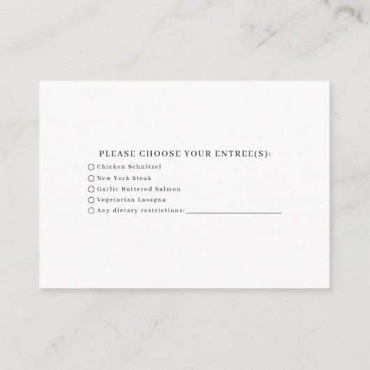 Carte RSVP minimal Élégant de mariage de script (Dos)
