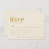 Carte RSVP minimal Gold Foil Dot Wedding (Devant / Derrière)