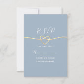 Carte RSVP minimal moderne Dusty Blue Wedding (Devant)