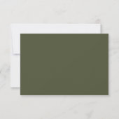 Carte RSVP minimal Olive Bohème Vert Mariage (Dos)