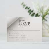Carte RSVP minimal plié Shadow Modern Wedding (Debout devant)