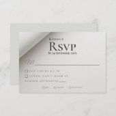 Carte RSVP minimal plié Shadow Modern Wedding (Devant / Derrière)
