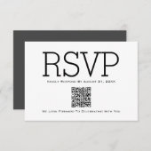 Carte RSVP minimale de base de code QR essentiel (Devant / Derrière)