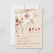 Carte RSVP minimaliste Boho Pampas Grass (Devant)