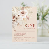 Carte RSVP minimaliste Boho Pampas Grass (Debout devant)