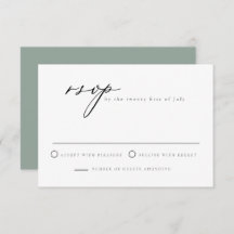 Carte RSVP minimaliste CARMEN Sage Green