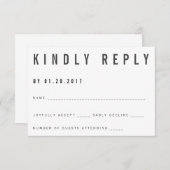 Carte RSVP minimaliste Charlie (Devant / Derrière)