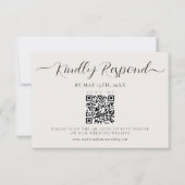 Carte RSVP minimaliste de code QR Mariage (Devant)