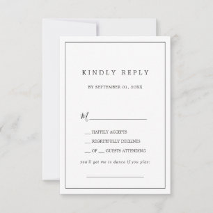 Carte RSVP minimaliste de demande de chanson de ty