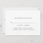 Carte RSVP minimaliste de mariage (Dos)