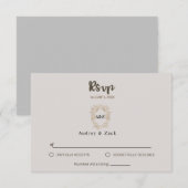 CARTE RSVP minimaliste de mariage beige (Devant / Derrière)