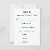Carte RSVP minimaliste de mariage de neige bleue (Devant)