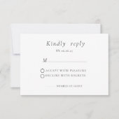 Carte RSVP minimaliste de mariage élégant (Devant)