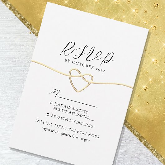 Carte RSVP minimaliste de mariage élégant