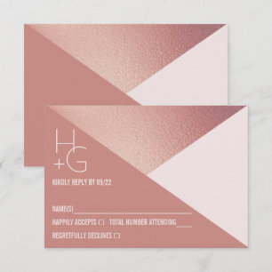 Carte RSVP minimaliste de mariage géométrique mode
