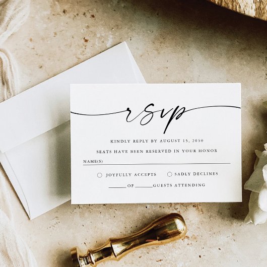 Carte RSVP minimaliste de mariage Mariage