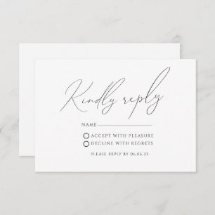 Carte RSVP minimaliste de mariage moderne