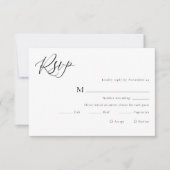 Carte RSVP minimaliste de mariage noir et blanc (Devant)