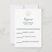 Carte RSVP minimaliste de mariage Seashell (Devant)