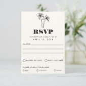 Carte RSVP minimaliste de mariage Tropiques (Debout devant)