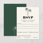 Carte RSVP minimaliste de mariage Tropiques (Devant / Derrière)