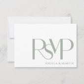 Carte RSVP minimaliste Dusty Sage (Devant)