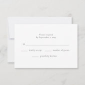 Carte RSVP minimaliste Dusty Sage blanc (Dos)
