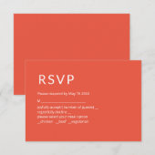 Carte RSVP minimaliste en terre cuite (Devant / Derrière)