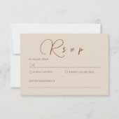 Carte RSVP minimaliste en terre cuite beige (Devant)