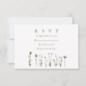 Carte RSVP minimaliste Fleurs sauvages (Devant)