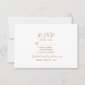 Carte RSVP minimaliste Gold Modern Wedding (Devant)