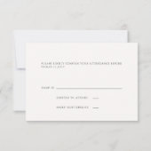 Carte RSVP minimaliste ivoire moderne (Dos)