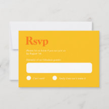 Carte RSVP minimaliste Jaune clair et orange