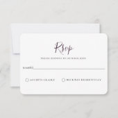 Carte RSVP minimaliste Mariage Plum violet (Devant)