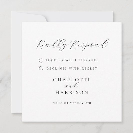 Carte RSVP minimaliste moderne (Devant)