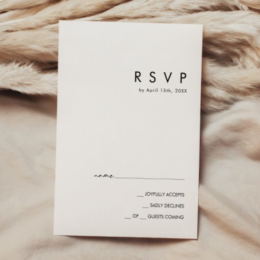 Carte RSVP minimaliste moderne