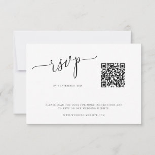 Carte RSVP minimaliste moderne Mariage QR Code
